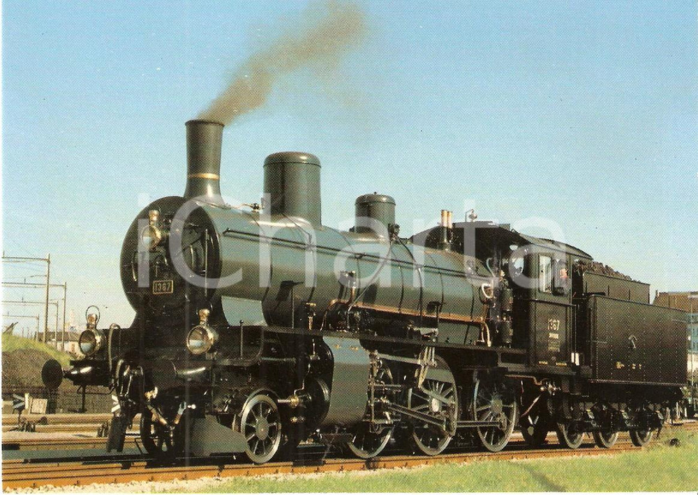 Cartolina originale da collezione 1975 ca SVIZZERA Ferrovie SBB Locomotiva a vapore b 3/4 1367 *Cartolina FG 1