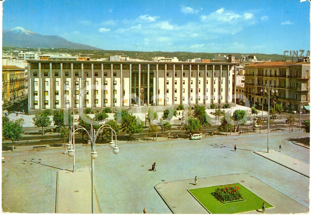 Cartolina originale da collezione 1966 CATANIA Palazzo di Giustizia in Piazza G. VERGA *Cartolina FG VG VINTAGE 1