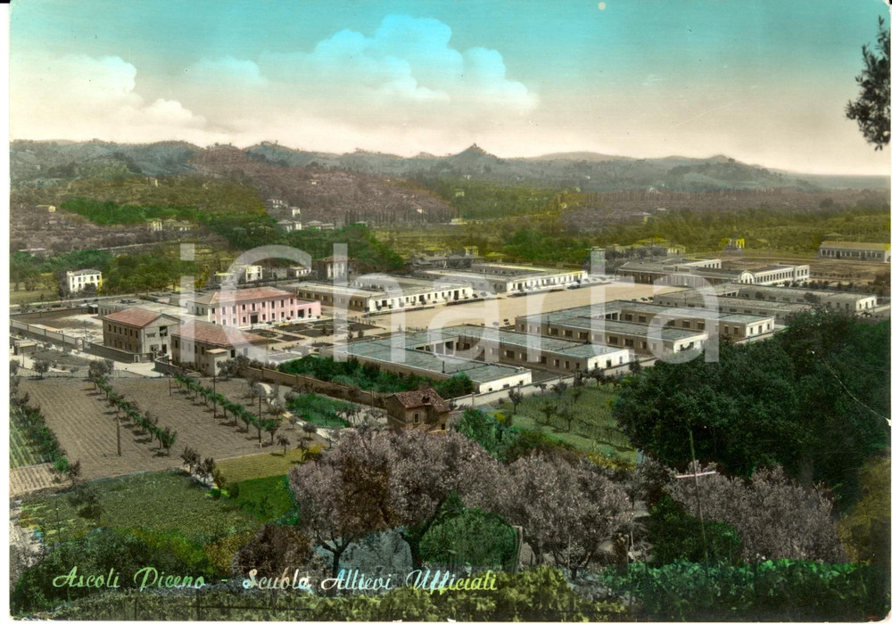 Cartolina originale da collezione 1965 ASCOLI PICENO Veduta della SCUOLA ALLIEVI UFFICIALI *Cartolina FG VG 1