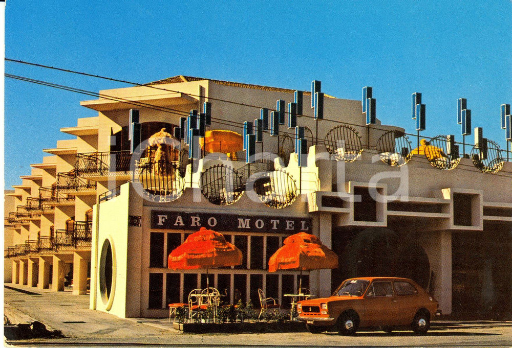 Cartolina originale da collezione 1970 ca MESSINA FIAT 127 davanti al MOTEL FARO *Cartolina FG NV VINTAGE 1
