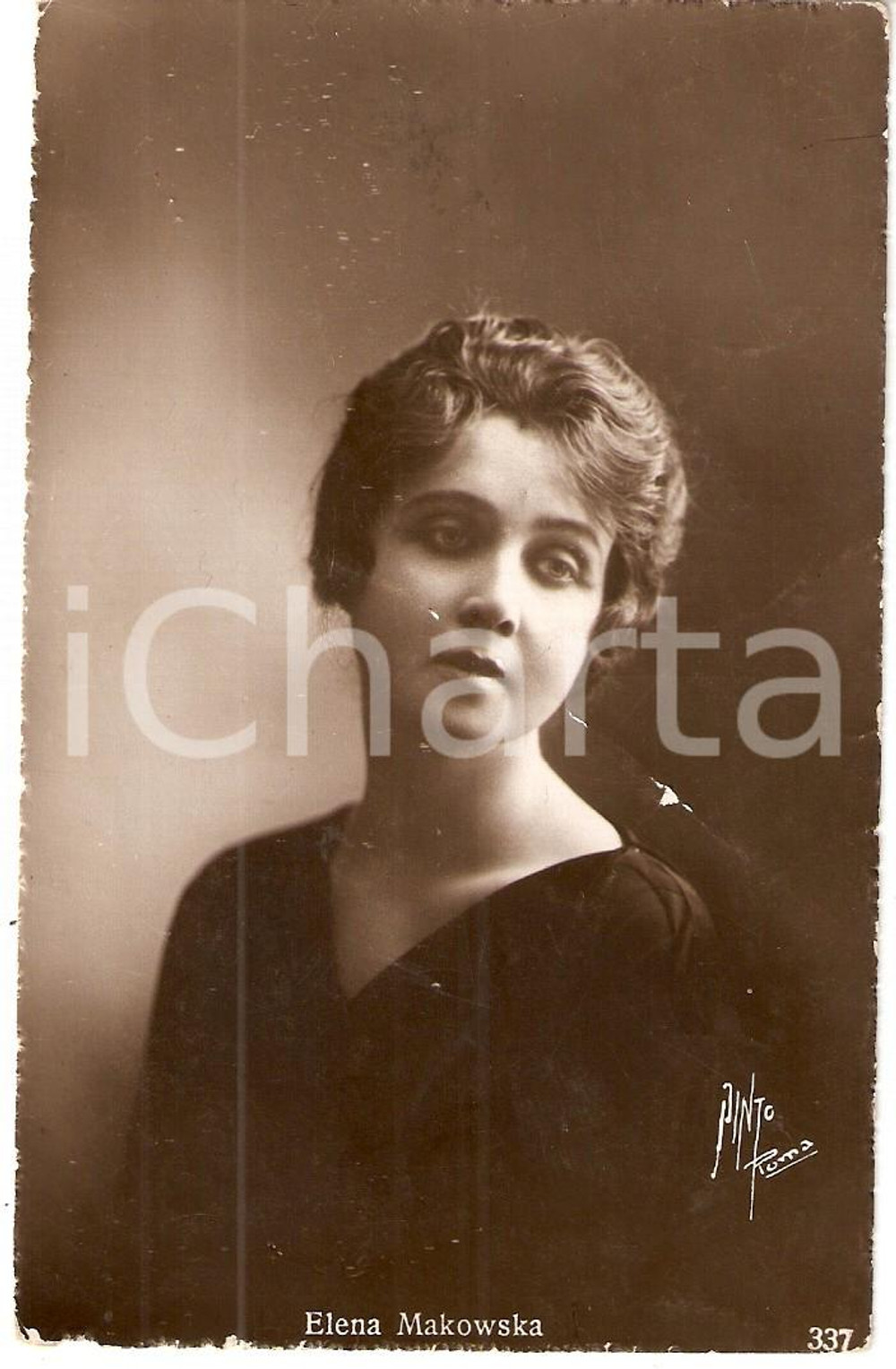 Cartolina originale da collezione 1915 ca CINEMA Ritratto Helena MAKOWSKA Attrice *Cartolina FP VG 1