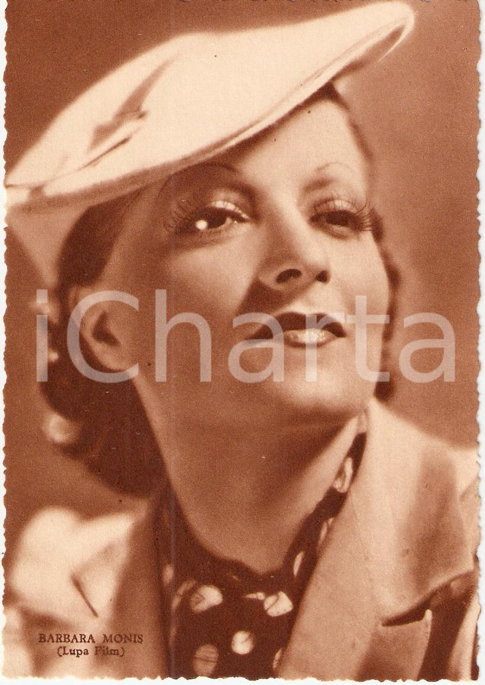 Cartolina originale da collezione 1937 CINEMA Ritratto Barbara MONIS attrice LUPA FILM *Cartolina FG NV 1