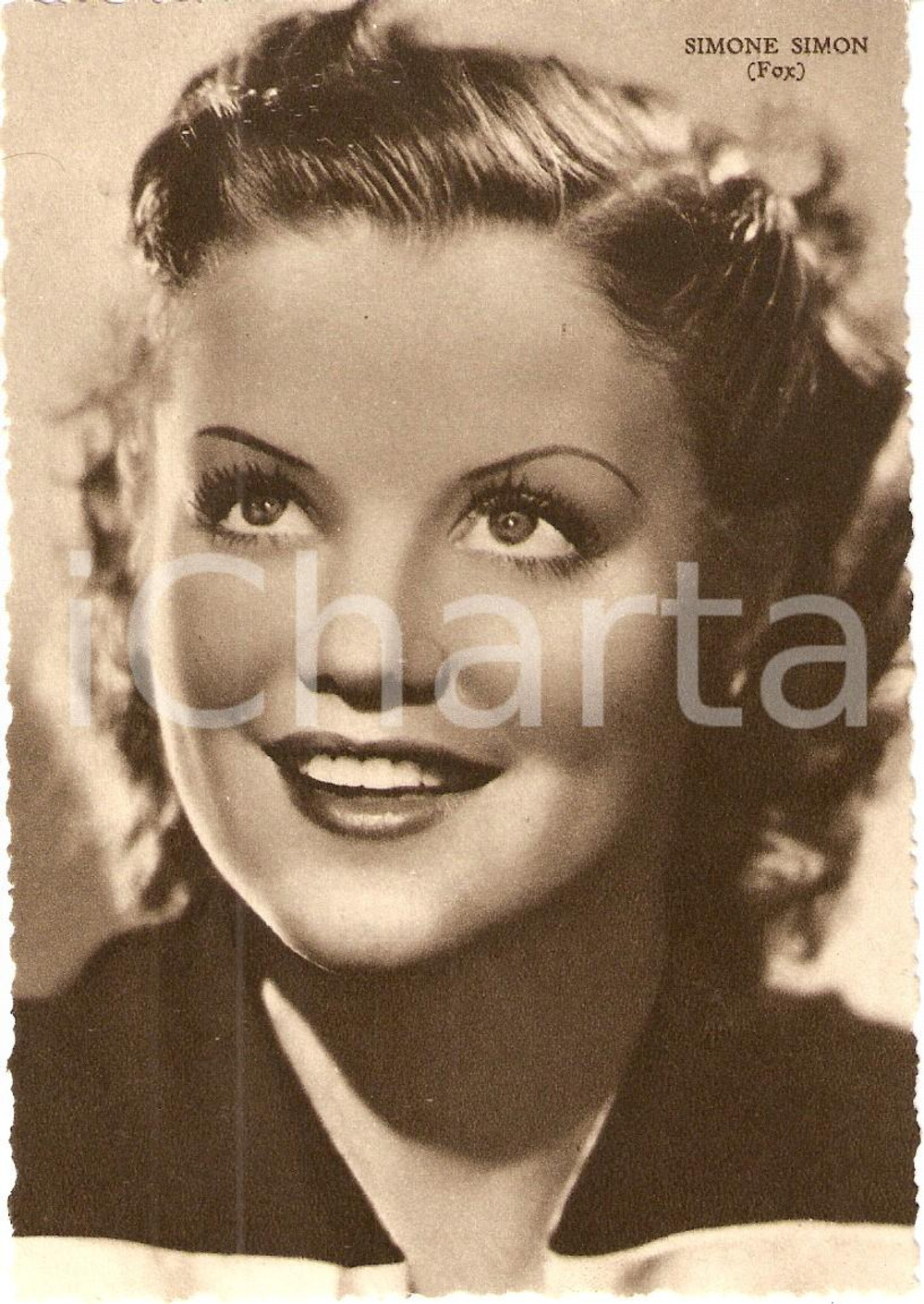 Cartolina originale da collezione 1937 CINEMA Ritratto Simone SIMON Attrice FOX *Cartolina FG NV 1