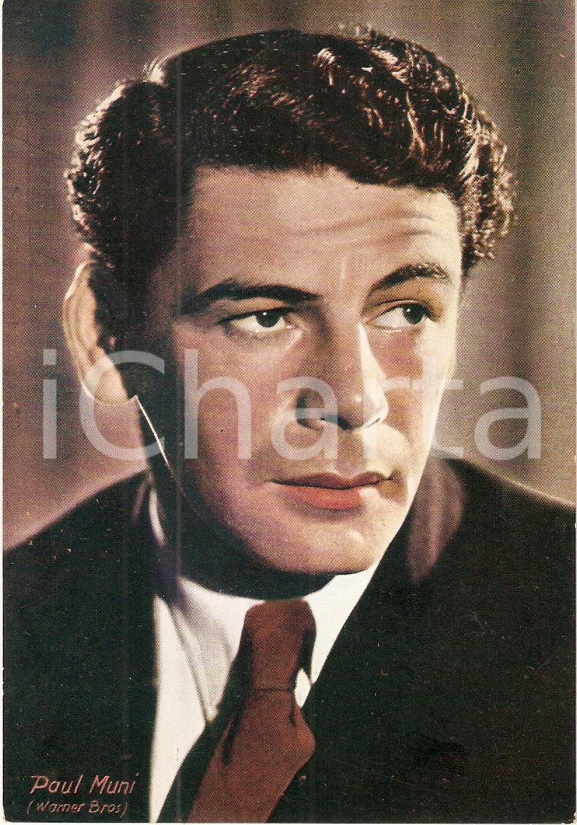 Cartolina originale da collezione 1940 ca CINEMA Ritratto Paul MUNI attore WARNER BROS *Cartolina FG NV 1