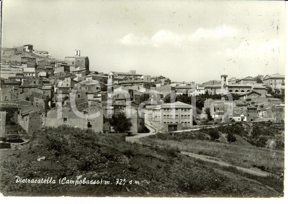 Cartolina originale da collezione 1969 PIETRACATELLA (CB) Veduta panoramica del centro storico *Cartolina FG VG 1