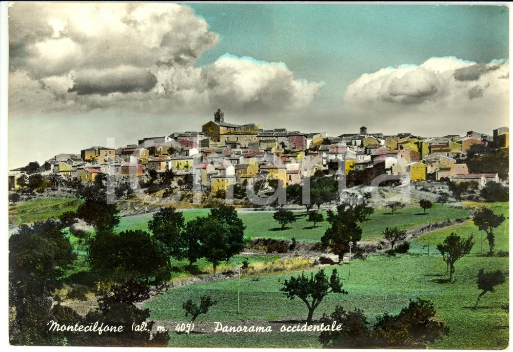 Cartolina originale da collezione 1953 MONTECILFONE (CB) Panorama occidentale del paese *Cartolina FG VG 1