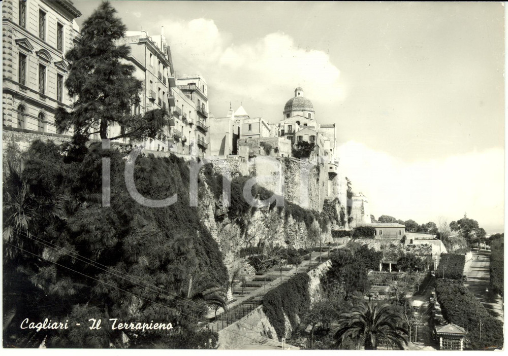 Cartolina originale da collezione 1961 CAGLIARI Veduta panoramica del terrapieno Cartolina FG VG 1