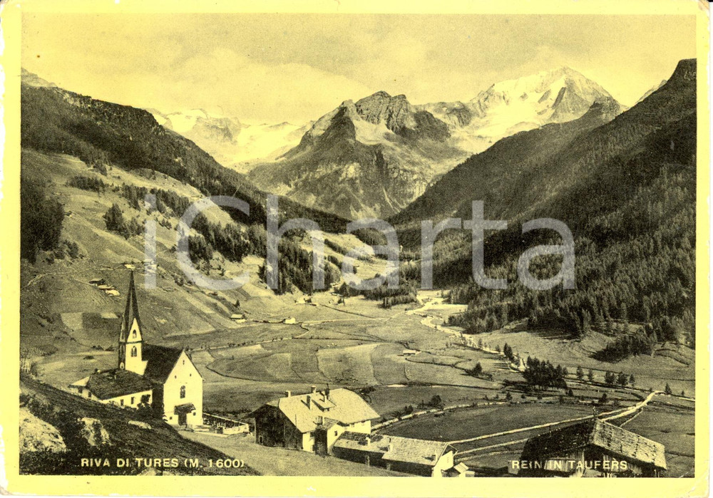 Cartolina originale da collezione 1951 CAMPO TURES BZ Veduta panoramica con chiesa parrocchiale Cartolina FG VG 1