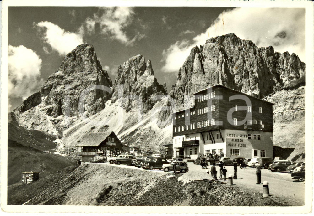 Cartolina originale da collezione 1963 PASSO STELLA BZ Rifugio MARIA FLORA ai piedi del SASSOLUNGO  FG VG 1