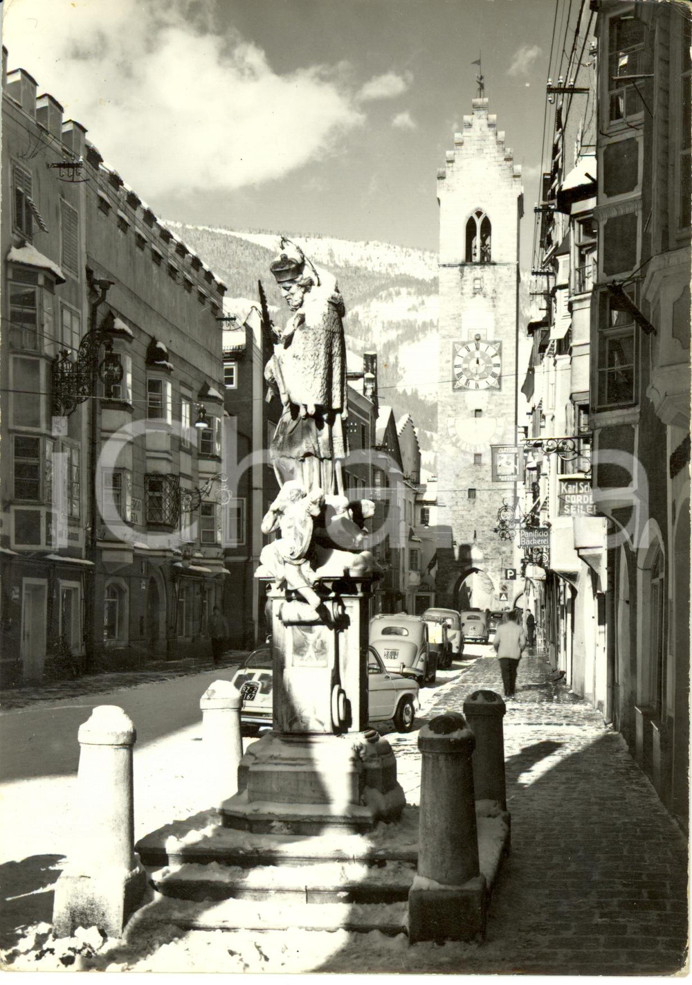 Cartolina originale da collezione 1965 VIPITENO BZ CittÃ  nuova con TORRE DELLE DODICI Cartolina ANIMATA FG VG 1