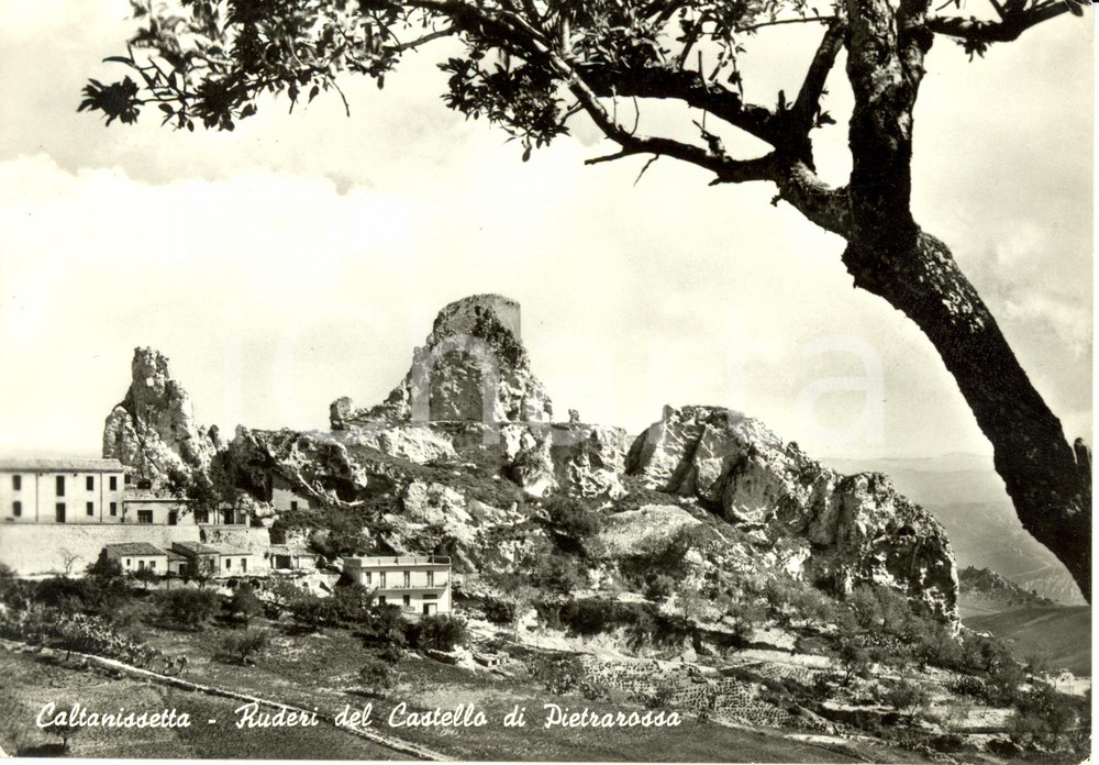 Cartolina originale da collezione 1964 CALTANISSETTA Ruderi del castello di PIETRAROSSA Cartolina FG VG 1