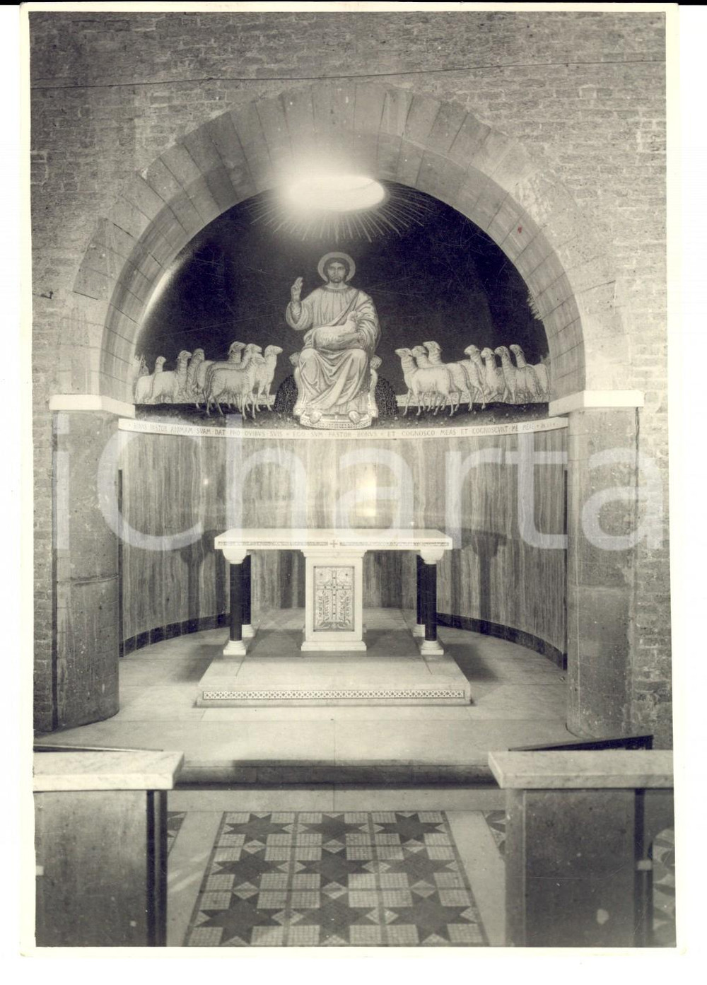 Fotografia d epoca originale 1950 ca ROMA Santuario del DIVINO AMORE La cripta Foto ARTISTICA 12x17 cm 1