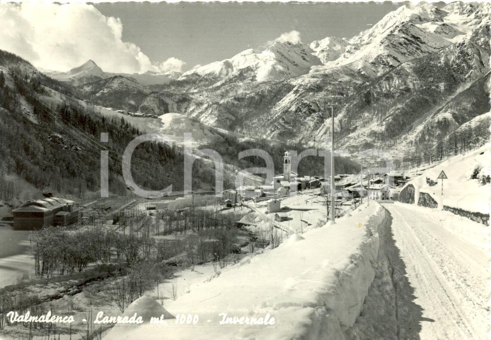 Cartolina originale da collezione 1966 LANZADA (SO) Panorama invernale in VALMALENCO*Cartolina postale FG VG 1
