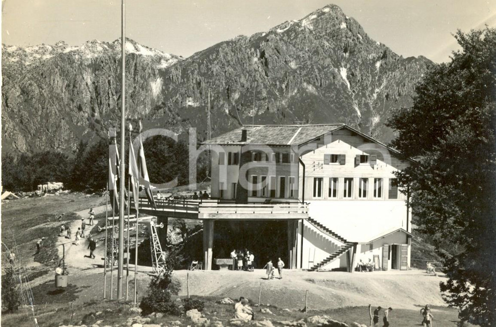 Cartolina originale da collezione 1962 SELVINO (BG) Rifugio al Monte Poieto *Cartolina animata FG VG 1