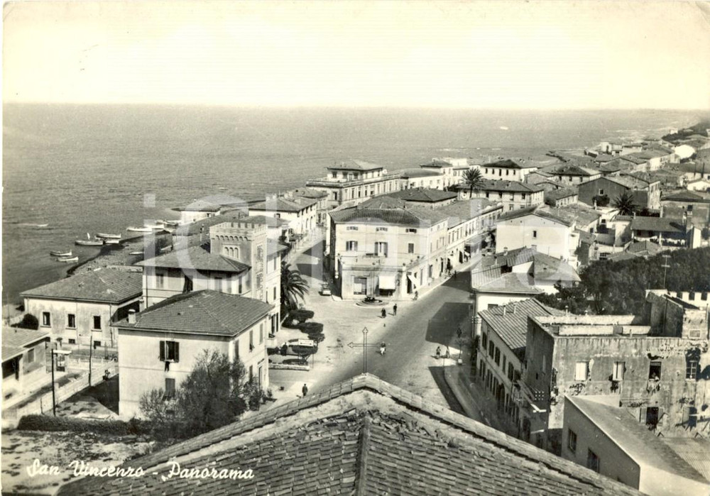 Cartolina originale da collezione 1956 SAN VINCENZO (LI) Panorama generale *Cartolina animata FG VG 1