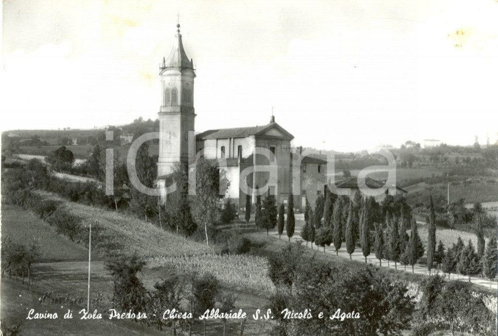 Cartolina originale da collezione 1967 ZOLA PREDOSA BO Panorama e chiesa frazione LAVINO Cartolina postale FG VG 1