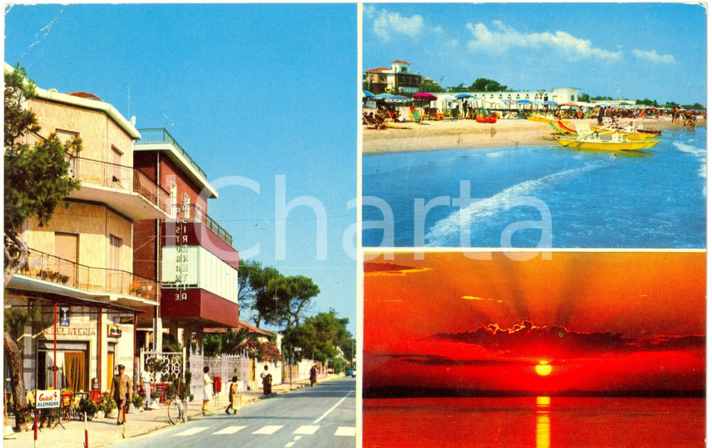Cartolina originale da collezione 1970 ca TORTORETO LIDO (TE) Vedutine con ristorante LA SIRENETTA *VINTAGE 1