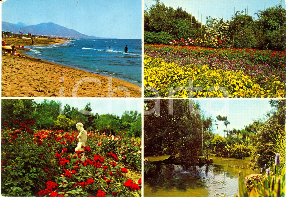 Cartolina originale da collezione 1978 BAIA DOMIZIA (CE) Vedutine campeggio e spiaggia *Cartolina FG VG VINTAGE 1