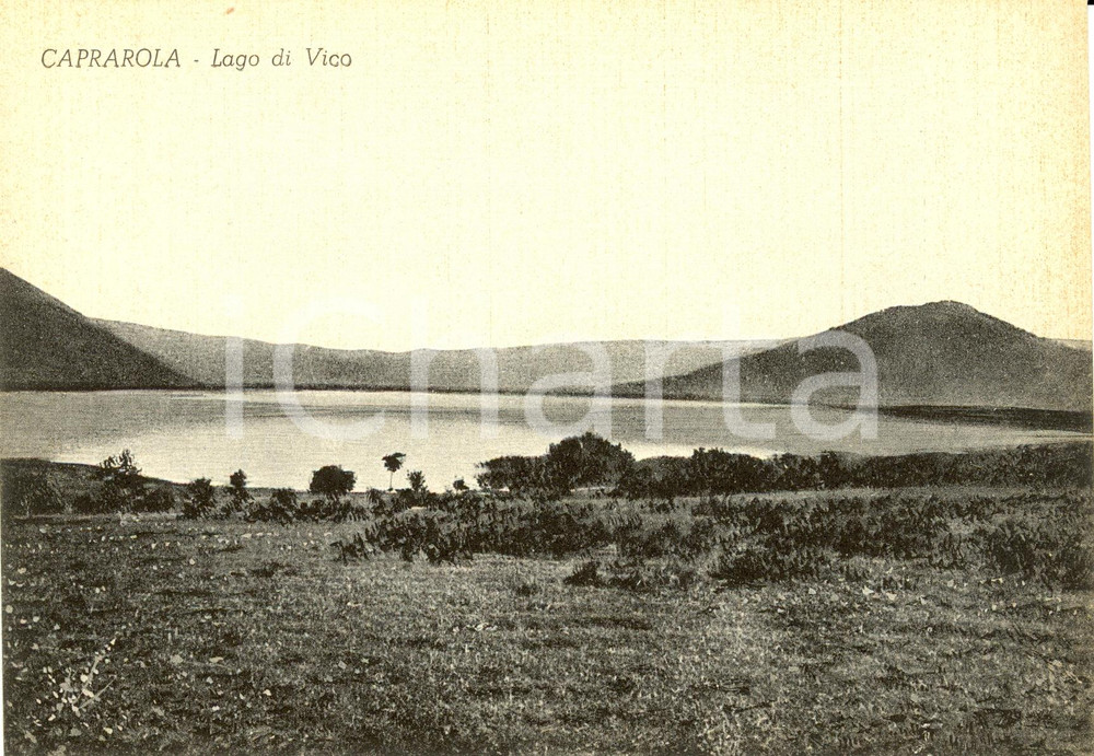 Cartolina originale da collezione 1950 ca CAPRAROLA VT Veduta panoramica del LAGO DI VICO Cartolina FG NV 1