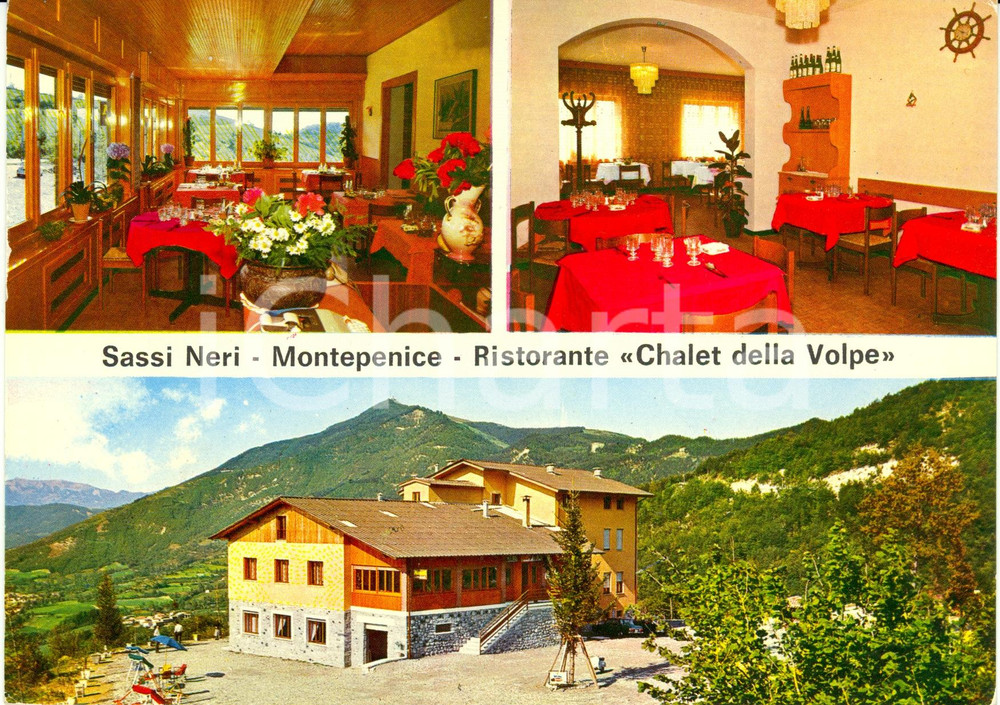 Cartolina originale da collezione 1970 ca BOBBIO PC Ristorante CHALET DELLA VOLPE Sassi Neri Cartolina VINTAGE 1