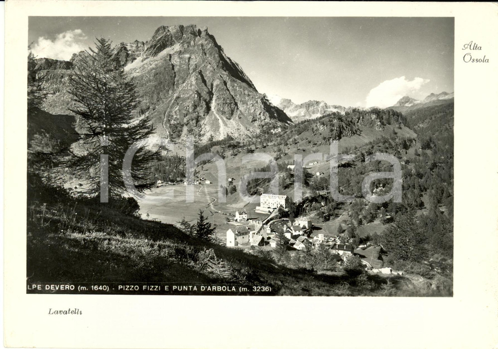 Cartolina originale da collezione 1951 ALPE DEVERO (VB) Veduta PIZZO FIZZI e PUNTA ARBOLA *Cartolina FG VG VINTAGE 1