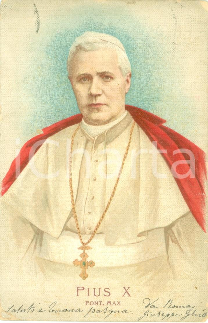 Cartolina originale da collezione 1910 ROMA Ritratto di papa PIO X *Cartolina postale ILLUSTRATA FP VG 1