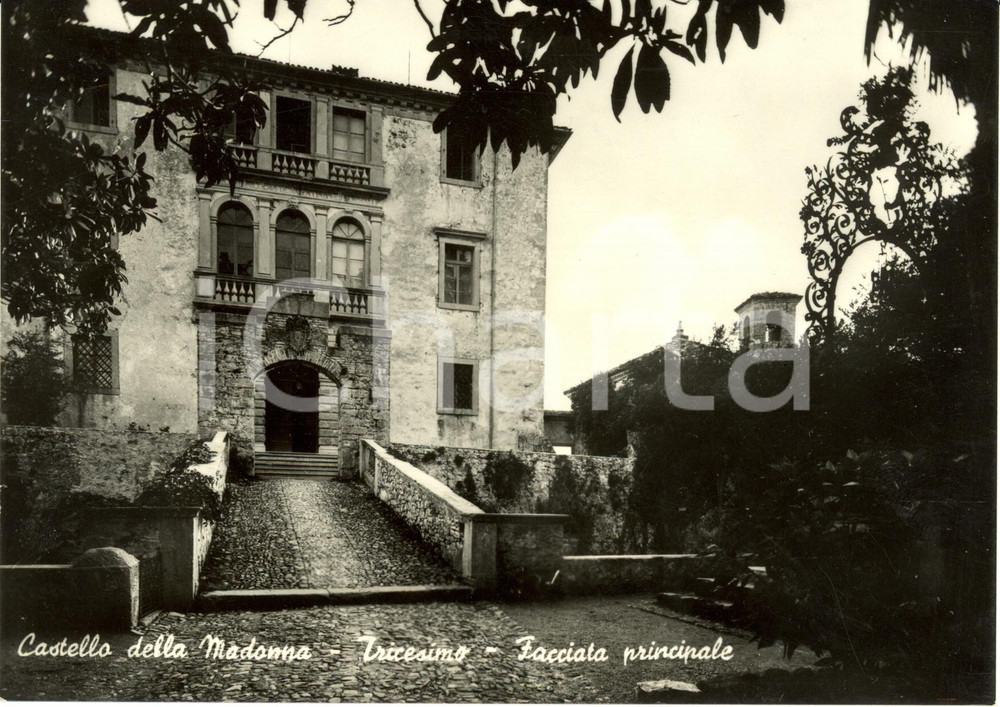 Cartolina originale da collezione 1952 TRICESIMO UD La facciata principale del castello  Cartolina FG VG 1