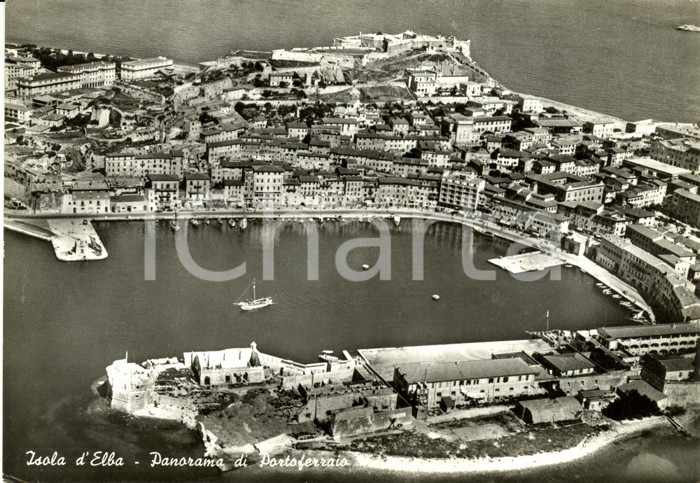 Cartolina originale da collezione 1963 PORTOFERRAIO (LI) Veduta panoramica ISOLA D'ELBA * Cartolina FG VG 1