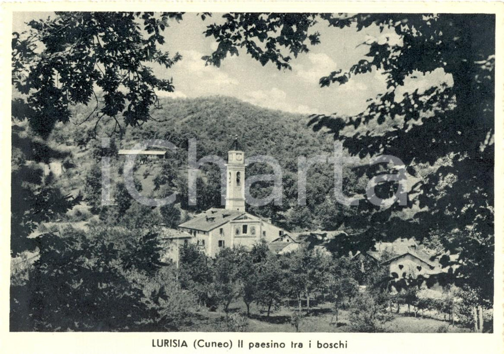 Cartolina originale da collezione 1930 ca LURISIA (CN) Scorcio del paesino tra i boschi *Cartolina FG NV 1