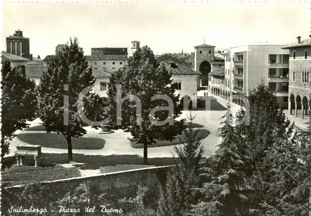 Cartolina originale da collezione 1950 ca SPILIMBERGO PN Veduta di Piazza del Duomo Cartolina postale FG VG 1