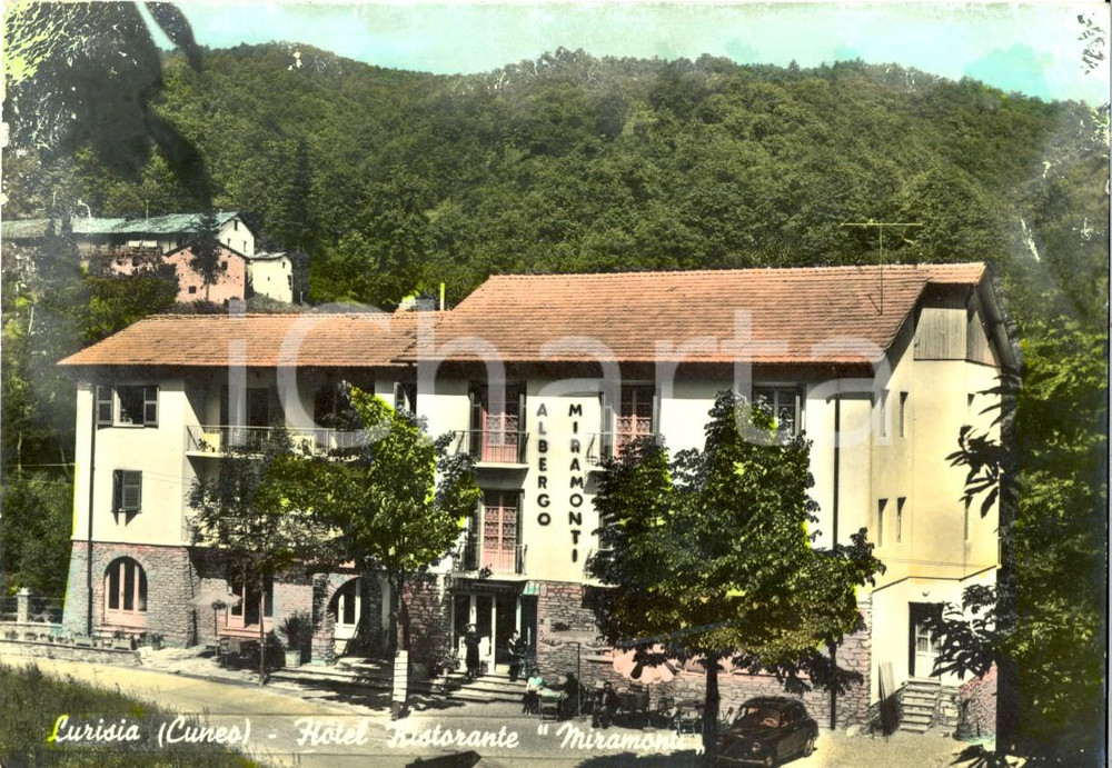 Cartolina originale da collezione 1959 LURISIA CN Veduta dell Hotel Ristorante MIRAMONTI Cartolina FG VG 1