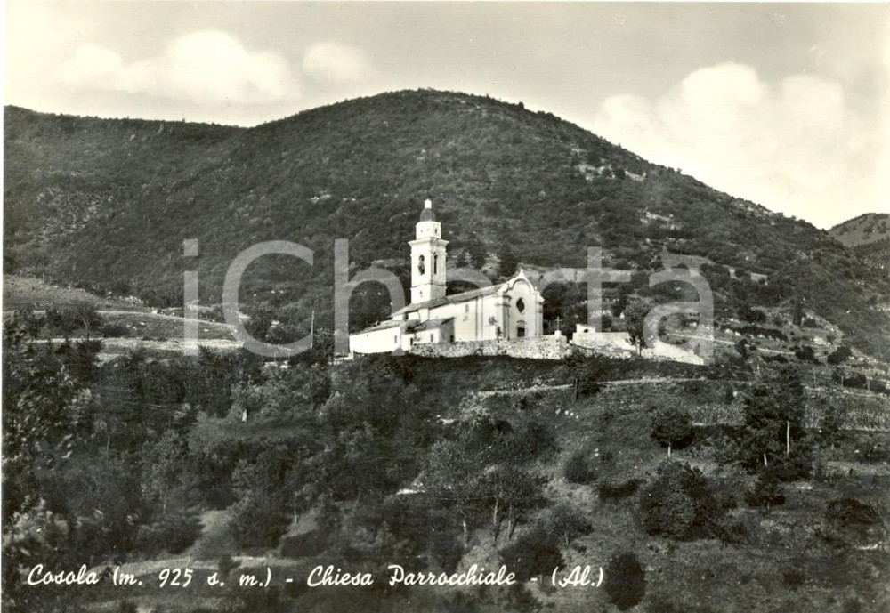 Cartolina originale da collezione 1959 CABELLA LIGURE AL Veduta della chiesa di COSOLA Cartolina FG VG 1