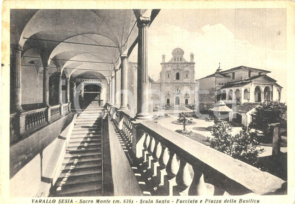 Cartolina originale da collezione 1951 VARALLO (VC) Scala Santa Santuario SACRO MONTE *Cartolina FG VG 1