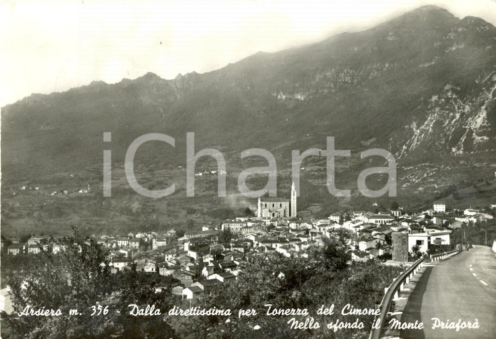 Cartolina originale da collezione 1963 ARSIERO VI Strada per TONEZZA DEL CIMONE ed il monte PRIAFORA  FG VG 1