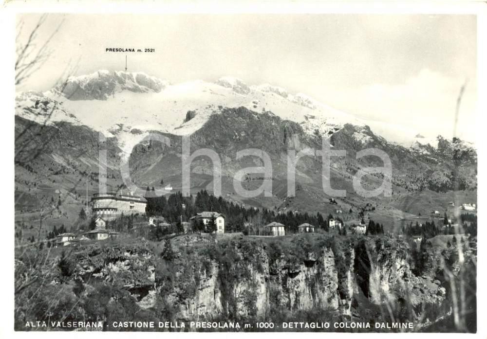 Cartolina originale da collezione 1955 ca CASTIONE DELLA PRESOLANA BG Collina DALMINE in Alta VALSERIANA FG VG 1