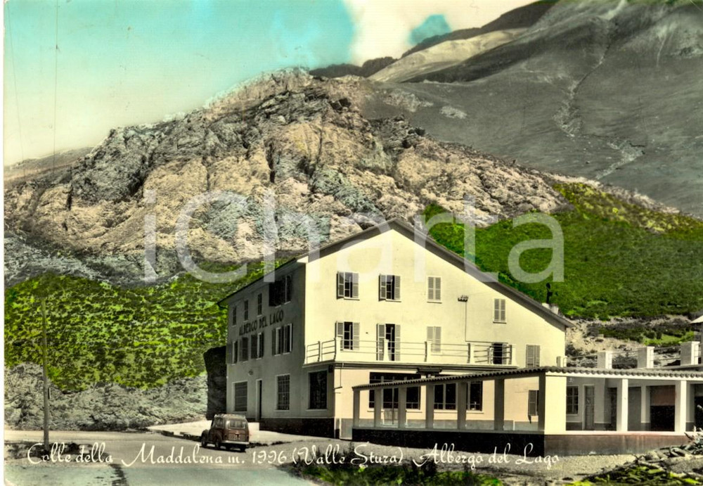 Cartolina originale da collezione 1957 COLLE DELLA MADDALENA (CN) Veduta dell'Albergo al Lago VALLE STURA *FG VG 1