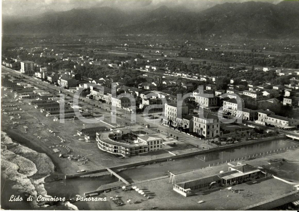 Cartolina originale da collezione 1955 LIDO DI CAMAIORE LU Scorcio panoramico AEREO Cartolina postale FG VG 1