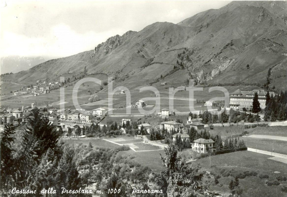 Cartolina originale da collezione 1961 CASTIONE DELLA PRESOLANA (BG) Panorama del paese *Cartolina postale FG VG 1