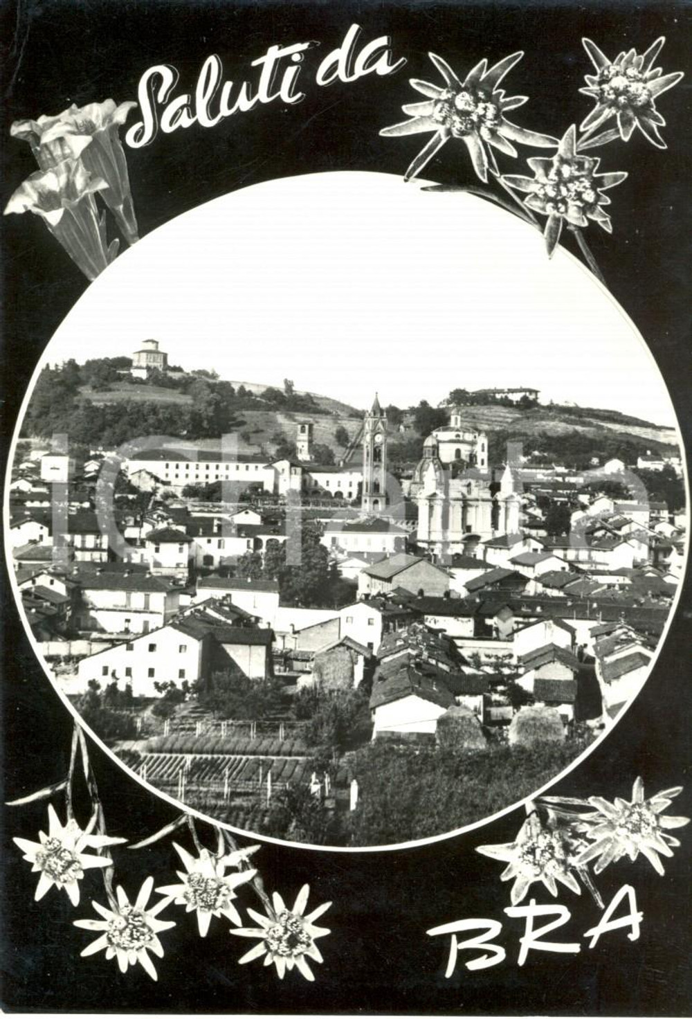 Cartolina originale da collezione 1962 BRA (CN) Veduta panoramica del paese *Cartolina postale FG VG 1