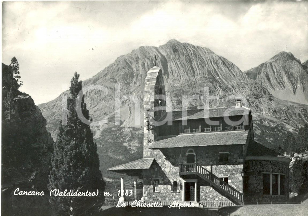 Cartolina originale da collezione 1952 VALDIDENTRO SO La Chiesetta Alpina di CANCANO Cartolina postale FG VG 1