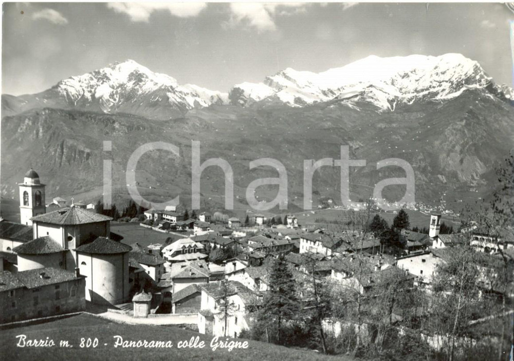 Cartolina originale da collezione 1953 BARZIO LC Panorama del paese e delle GRIGNE Cartolina postale FG VG 1
