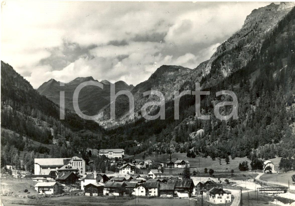 Cartolina originale da collezione 1952 VAL FORMAZZA VB Scorcio panoramico di VALDO e PONTE Cartolina FG VG 1
