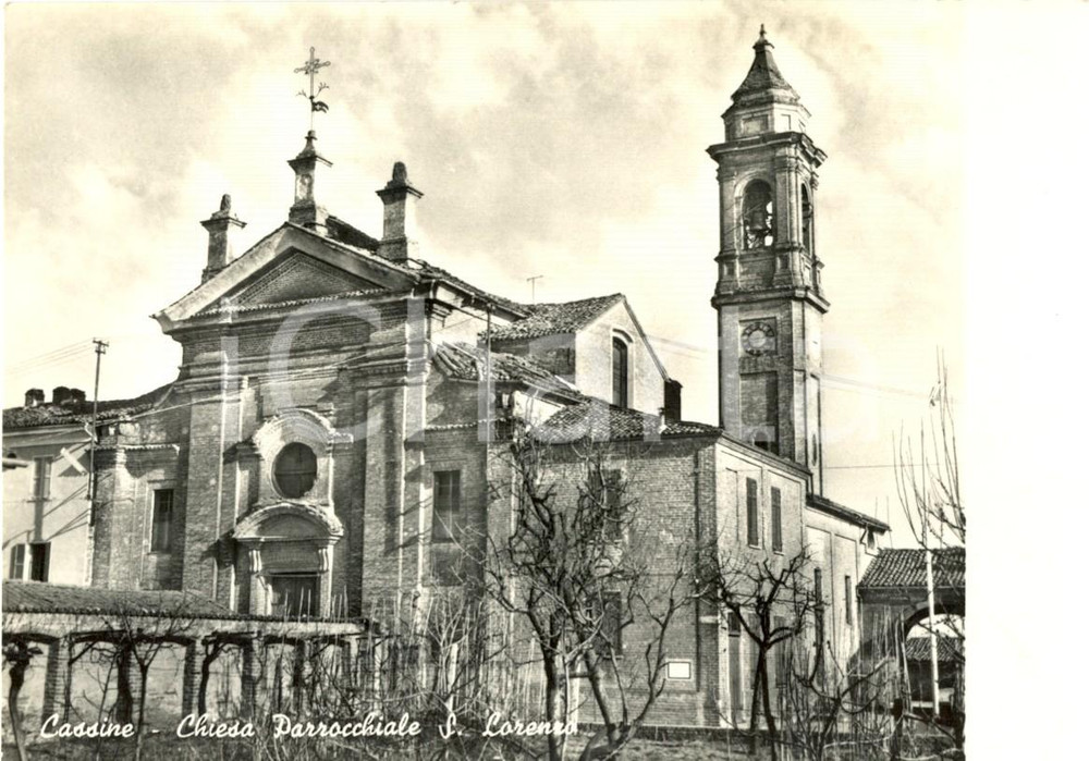 Cartolina originale da collezione 1950 ca CASSINE AL Chiesa Parrocchiale di SAN LORENZO Cartolina postale FG NV 1
