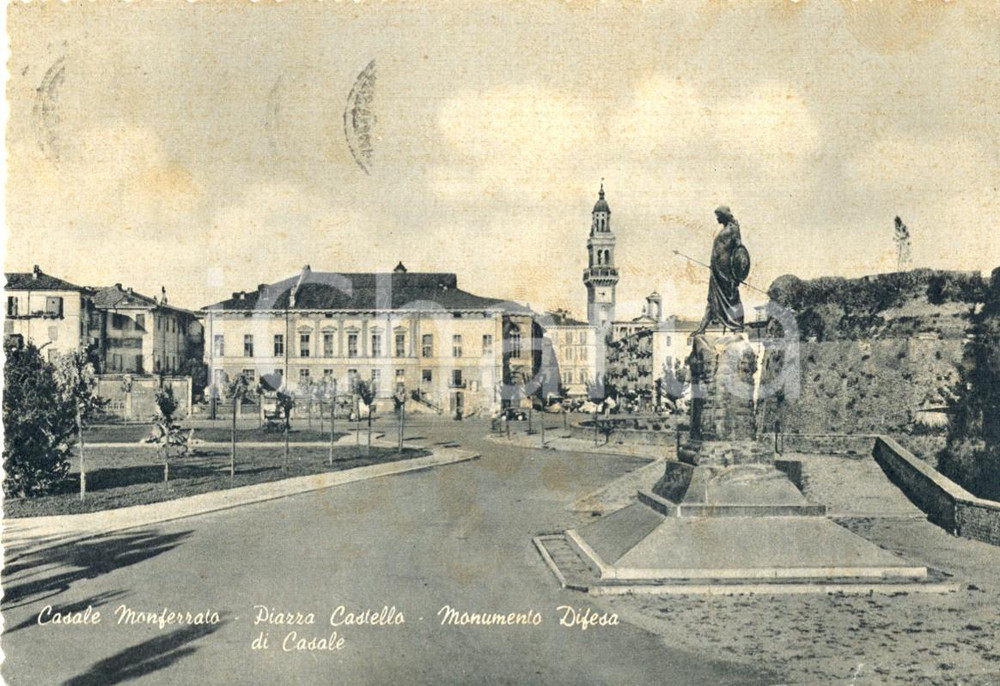 Cartolina originale da collezione 1963 CASALE MONFERRATO AL Monumento alla Difesa in Piazza CASTELLO FG VG 1