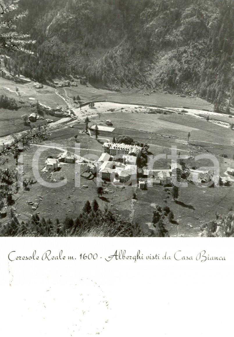 Cartolina originale da collezione 1960 CERESOLE REALE TO Alberghi visti da CASA BIANCA Cartolina postale FG VG 1