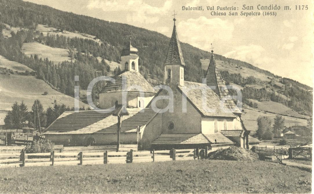 Cartolina originale da collezione 1925 ca SAN CANDIDO BZ Panorama  Chiesa SAN SEPOLCRO Cartolina postale FP NV 1