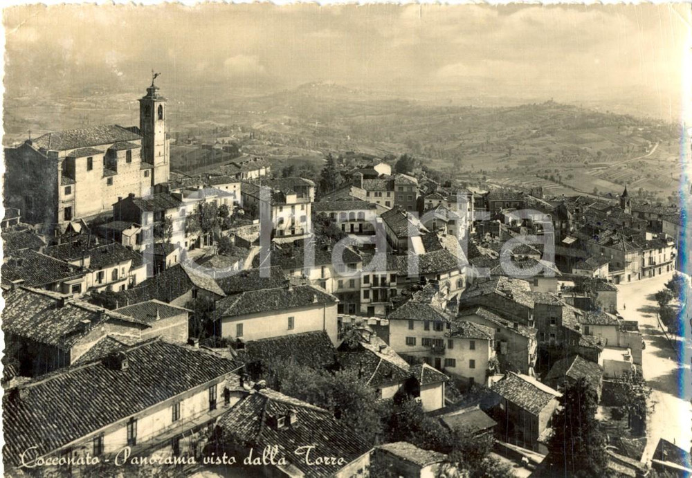 Cartolina originale da collezione 1954 COCCONATO AT Panorama visto dalla Torre Cartolina postale FG VG 1