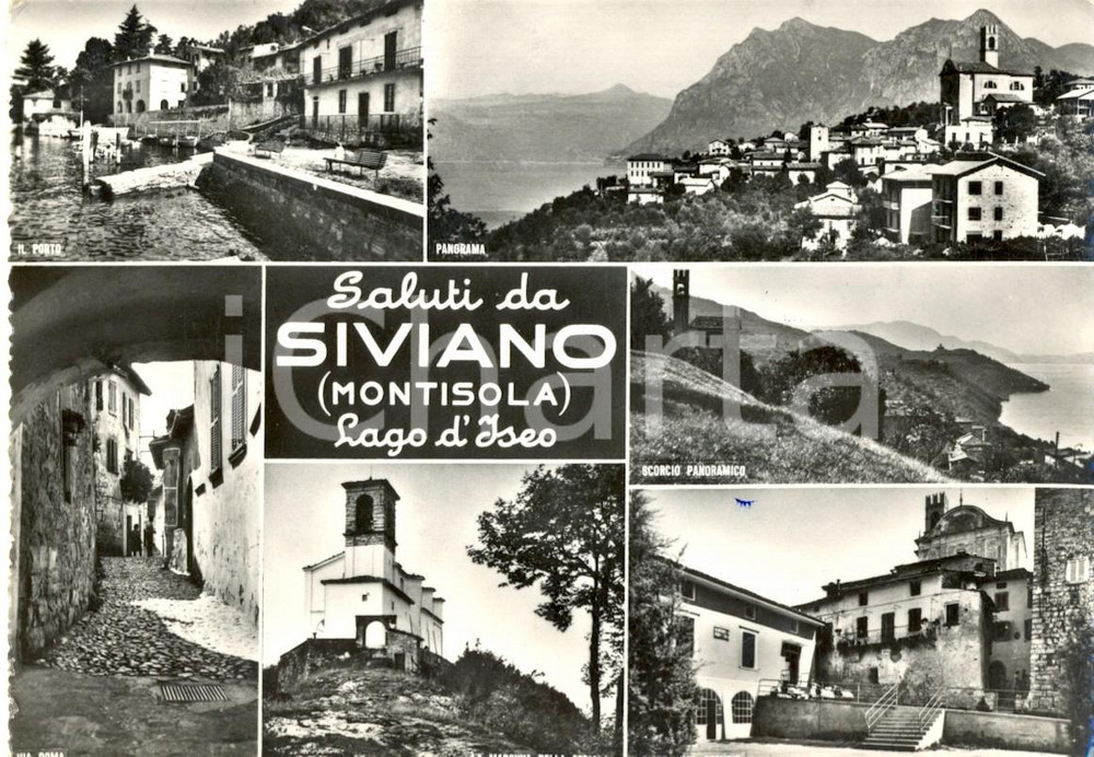 Cartolina originale da collezione 1971 MONTE ISOLA (BS) Vedutine di SIVIANO e MADONNA DELLA CERIOLA *FG VG 1