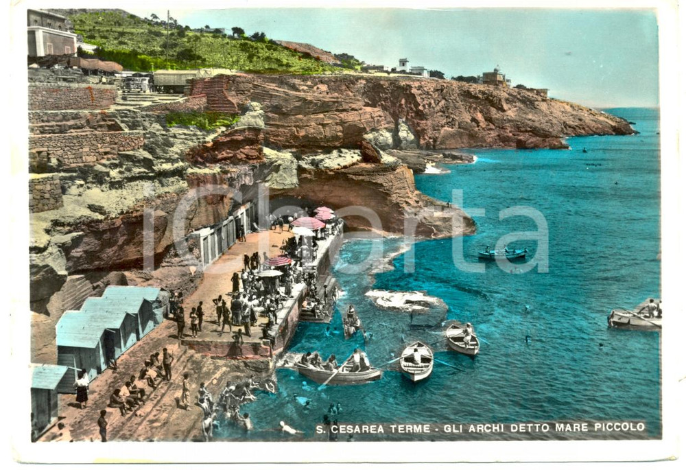 Cartolina originale da collezione 1958 SANTA CESAREA TERME (LE) Archi detto MARE PICCOLO *Cartolina ANIMATA FG VG 1