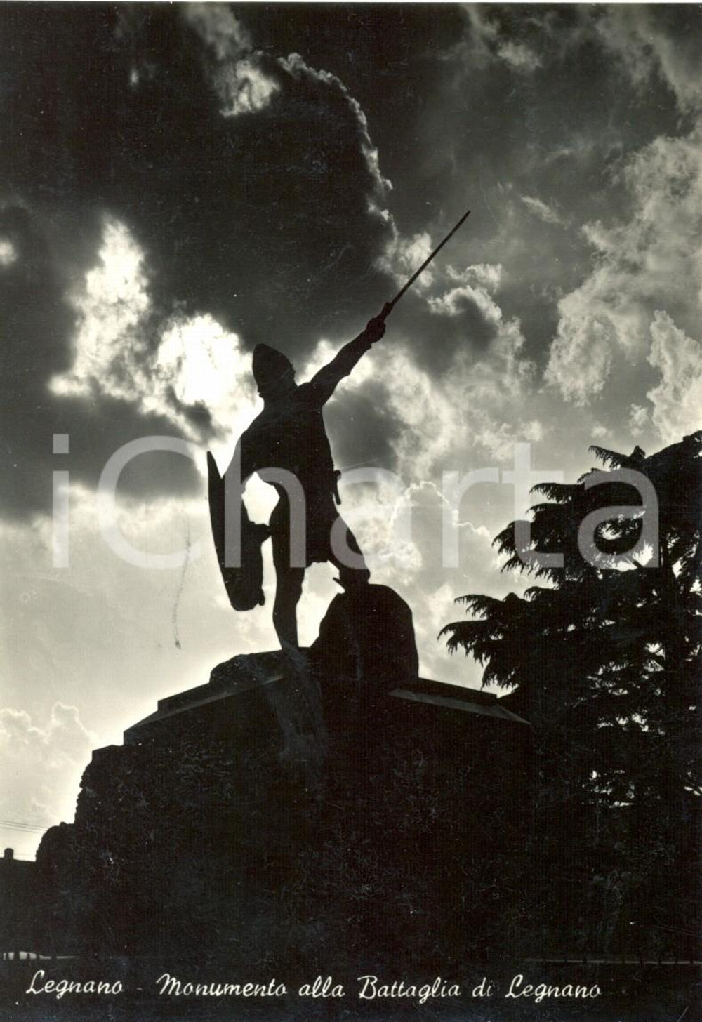 Cartolina originale da collezione 1954 LEGNANO (MI) Monumento ad ALBERTO DA GIUSSANO  *Cartolina postale FG VG 1